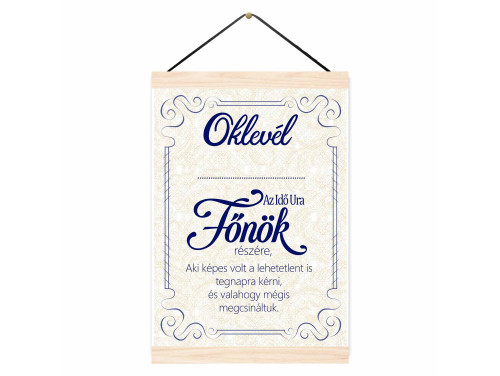 Oklevél - Főnök Az Idő Ura - Oklevél Főnöknek Ajándék